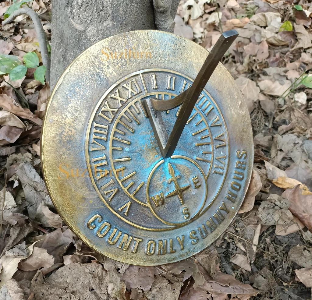 Suzifurn SF1190 Solid Brass Count Sunny Hours Sundial
