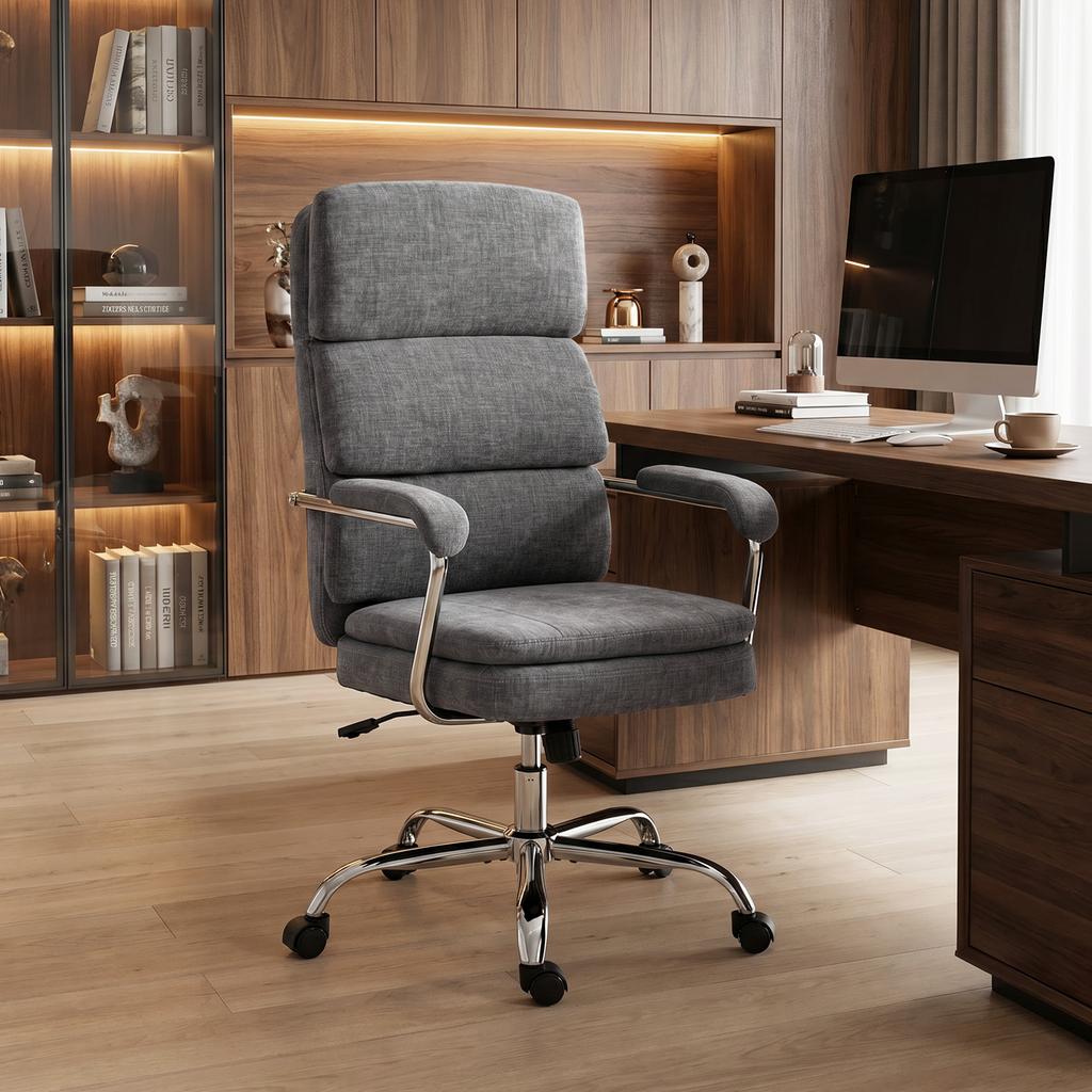 Home Office Chair, Height-Adjustable 360 Degrees Swivel Desk Chair for the Home Office, Grey