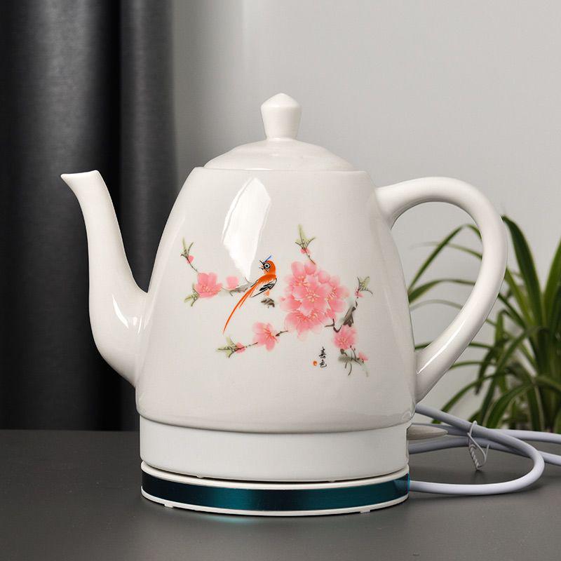 Blue & White Porcelain Electric Kettle: Large Capacity, Automatic Power-Off, Perfect for Home Tea Boiling.