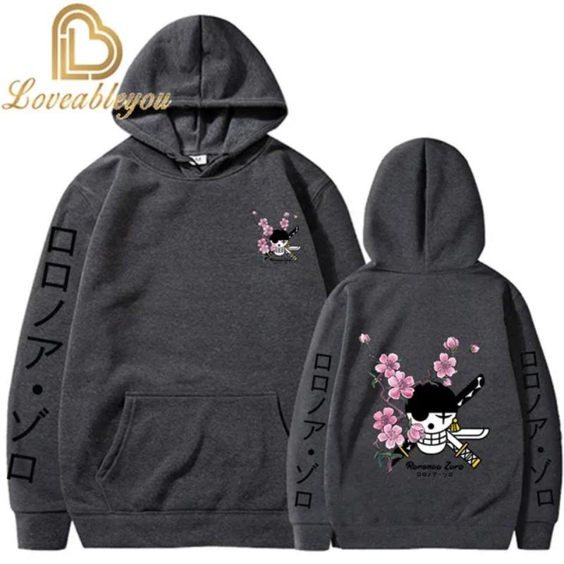 

One Piece Hoodie Чоловіки Жінки Японське Аніме Луффі Ророноа Зоро Санджі Унісекс Harajuku Fashion Casual Sweatshirt 2XL