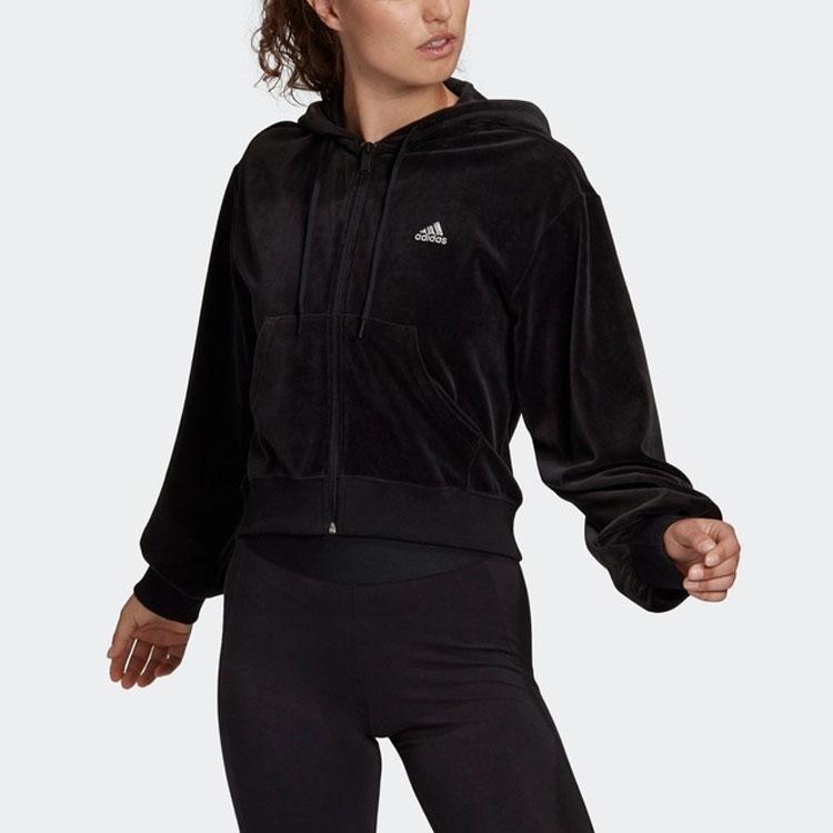 Adidas Moletom de Treino Crop Fz Jaquetas Femininas Preto H25101