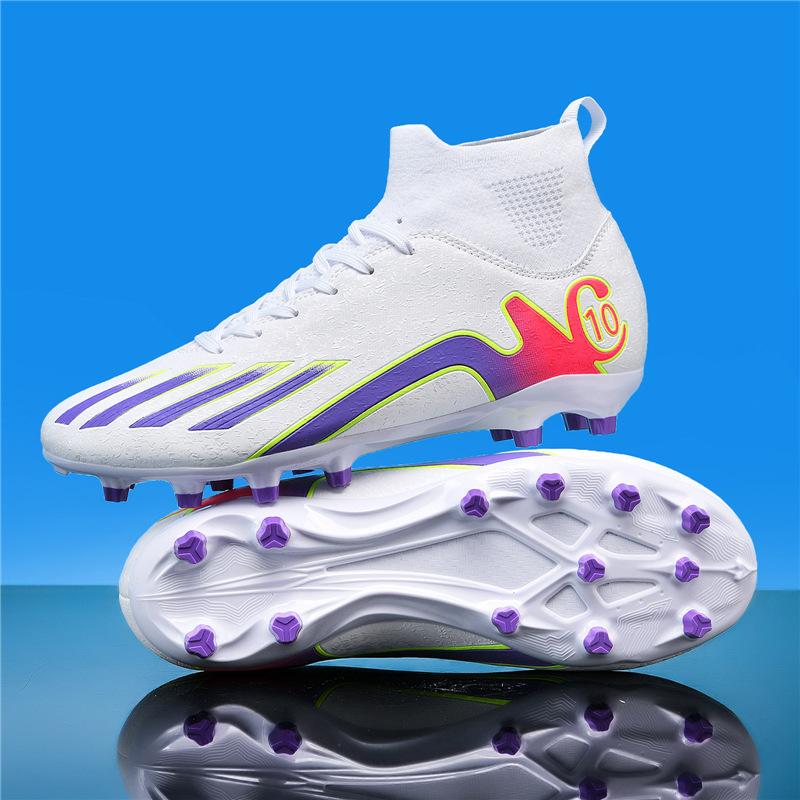New high-top football shoes 2024 Messi youth children TF broken nails long nails student competition training shoes men and women