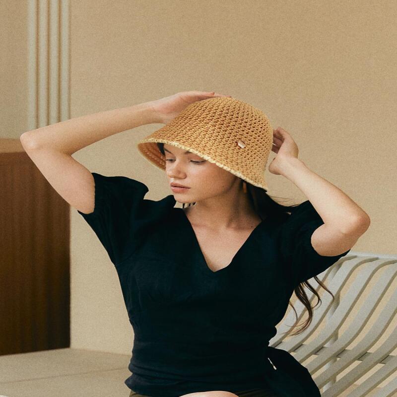 

Женская вязаная панама H010 ТЕМНО-ХАКИ Dark Khaki