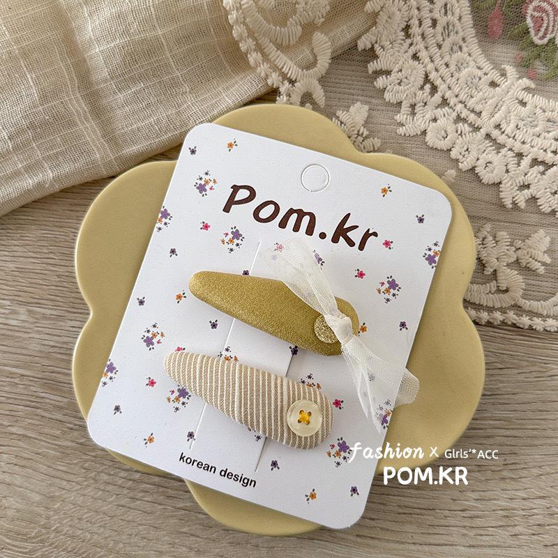 Plaid & Solid Color Korean Hair Bows - Girls' BB Clips and Hairpins