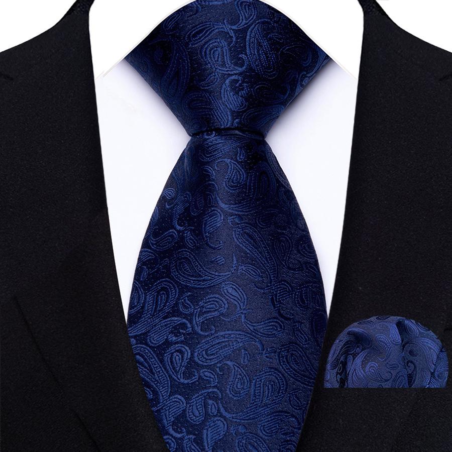 Classic Mens 8cm Tie Set Navy Polka Dot Stripes Tie For Men Wedding Business Party Fashion Design Quality Hanky Necktie Set