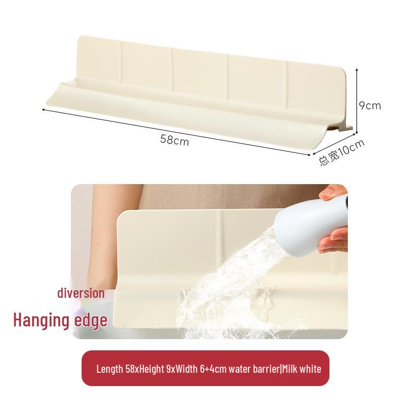 Silicone Non-Slip Sink Splash Guard with Suction Cups - Water Barrier & Separator