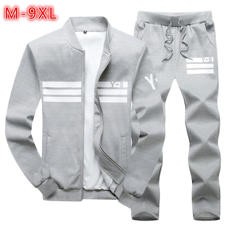 Men 'S Set Sportswear Tracksuit Suit Men Casual Two -Piece Set Plus Size 8xl 9xl