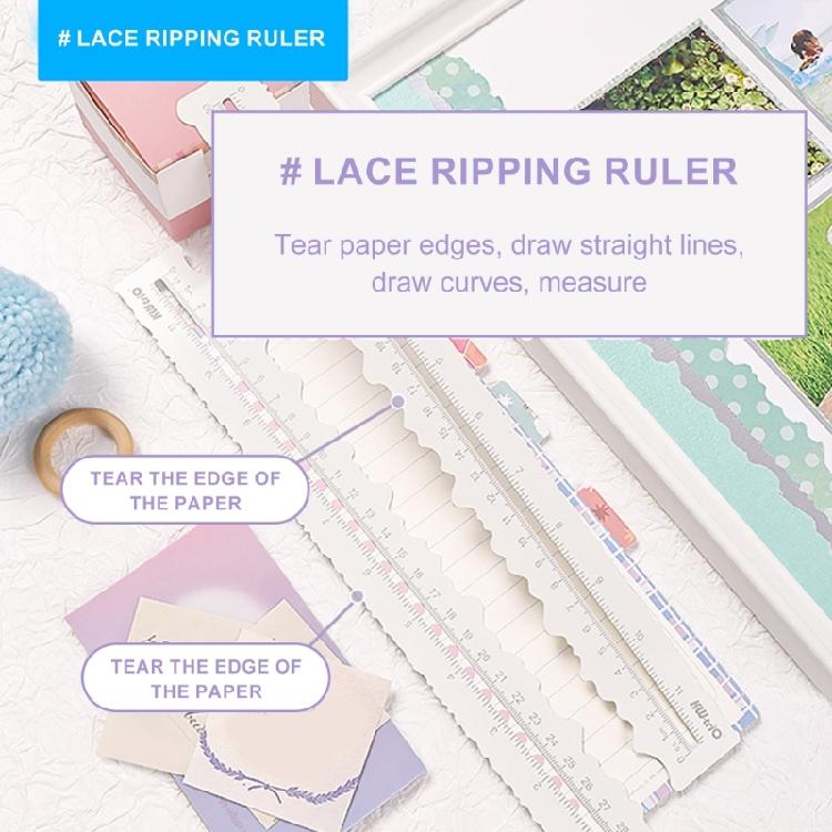 Metal Craft Ruler Paper Tearing Ruler for Embossing Scrapbooking Jagged Edged Ruler for Card Making School Craft Project