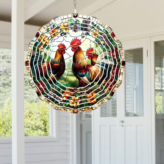 Dragonfly Wind Spinner Bird Kinetic Spinner Hanging Animated Wind Spinner with 3D Animation Effect for Outdoor Yard Garden Decoration