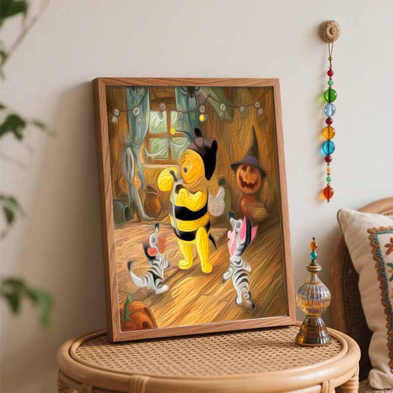 Disney Winnie the Pooh Bee Costume DIY Oil Painting Kits Hand Painting Home Decor Craft Gift Ideas Artistic Wall Art Decor Painting Set