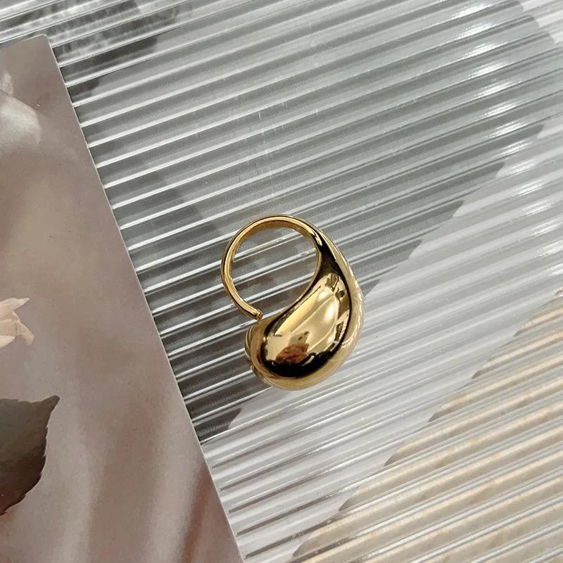 

LATS New Fashion Designer Gold Copper Colour Water Drop Ring Woman Europe America Luxury Zircon 2024 Trendy Accessories Gift