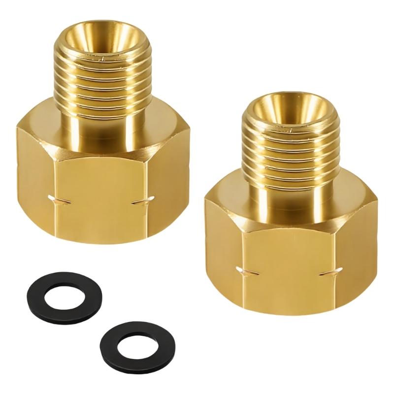 2 Stück Messing Gasadapter Konverter Gasleitung Adapter Rohrverbinder 1/4 x 3/8 Zoll Schlauchverschraubungen Verbinder für Gasherd