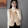 Korean Style Elegant Sleeveless Faux Rabbit Fur Thick Warm Vest