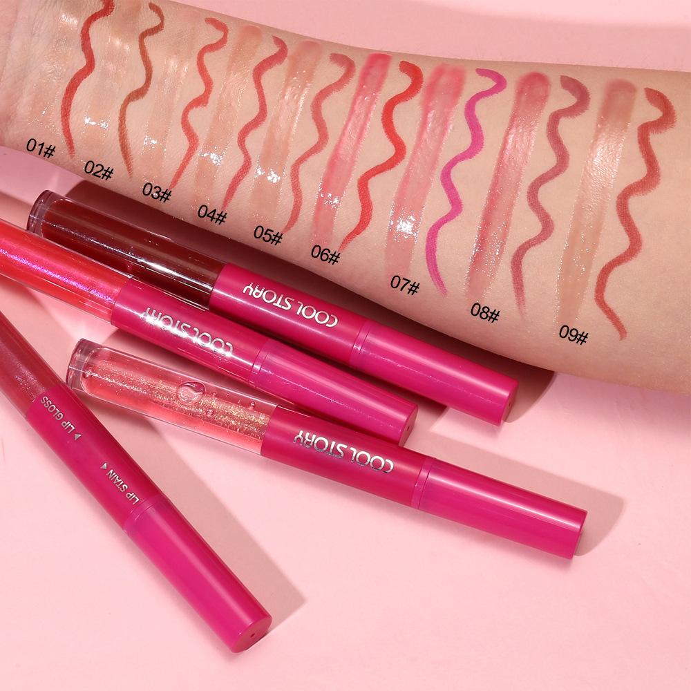 Waterproof Lip Liner & Glaze Combo Smooth Moisturizing Plumping Stain Liquid Lipstick Natural Outline Lips Contour Makeup