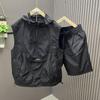 Lässiger ärmelloser Kapuzenanzug Herren Sommer Arbeitskleidung Dünn Locker Mode Paar Ärmellose Weste Shorts Zweiteiliges Set