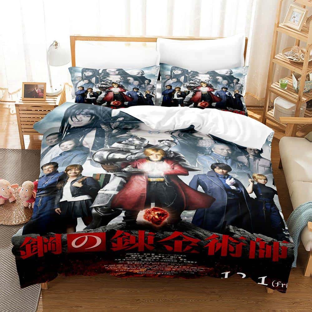 3D Printed Cartoons Fullmetal Alchemist Bedding Set Single Twin Full Queen King Size Bed Set Adult Kid Bedroom Duvet Cover Sets