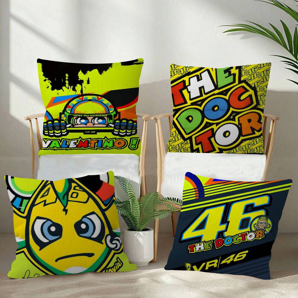 VValentino Moto Gp RRossi 46 Decorative Room Aesthetics Pillow Case Home Decor Bedroom Sofa Bed Couch Pillow Cover 45x45