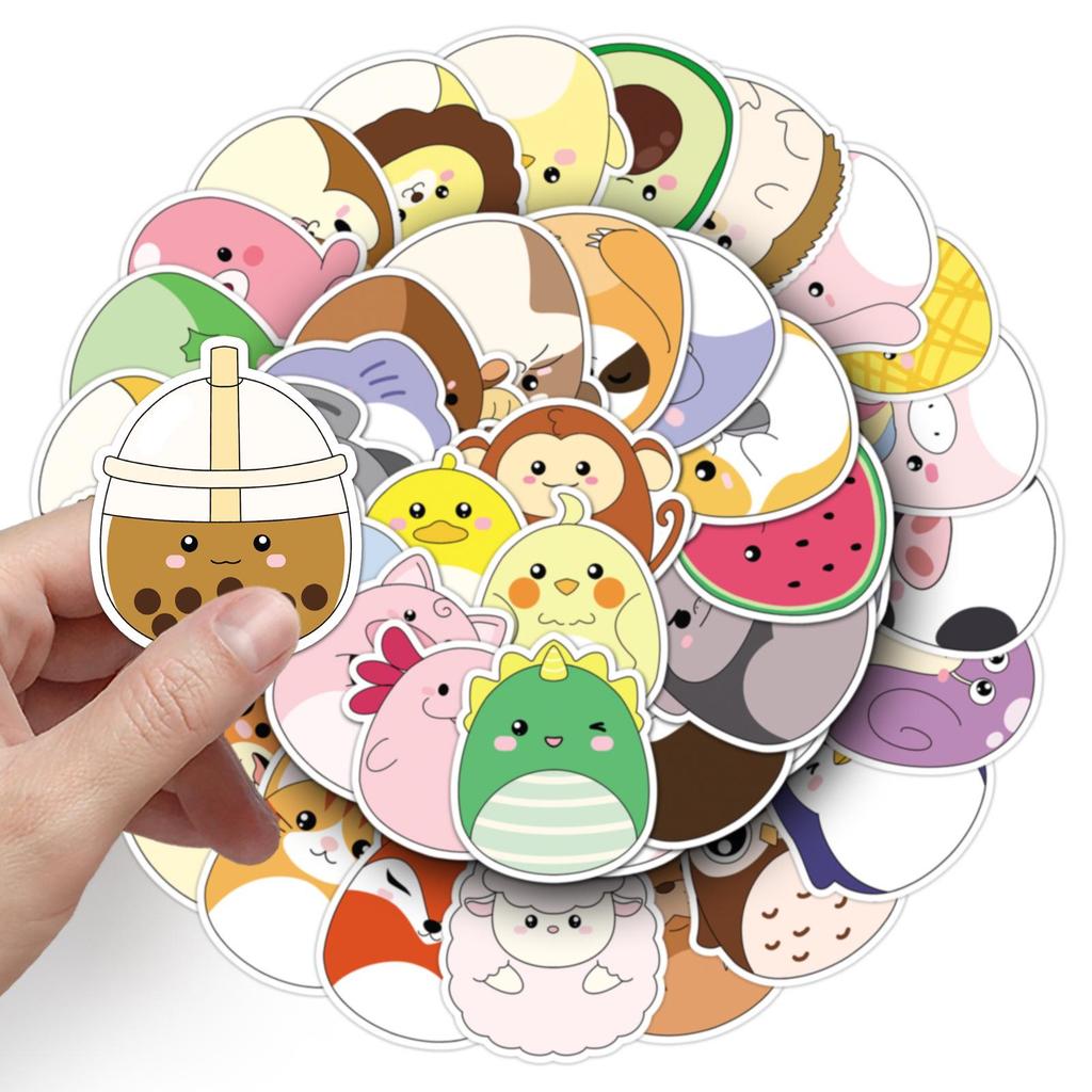 50 Cute Cartoon Animal Stickers for Journals, Laptops, and More