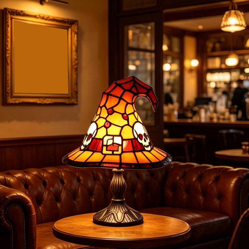 Wizard Hat Shape Light Halloween Witch Hat Table Lamp Wizard Hats Night Light for Bedroom Living Room Office Halloween Decor