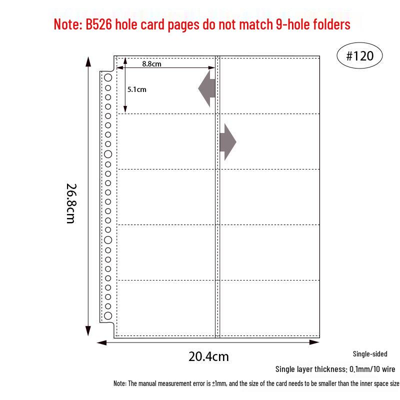 B5 Card Album with PP Transparent Inner Pages: Loose-Leaf with 1, 2, or 4 Pockets, 9-Hole Refill for Idol Card Storage