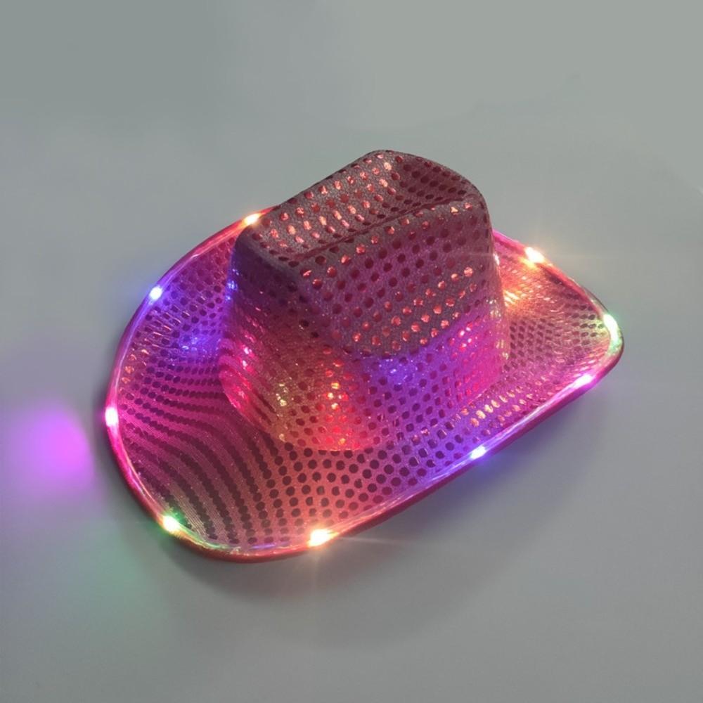 Pearlescent Finish LED Cowboy Hat Luminous Design Glowing Hat Disco Hats Carnival Party