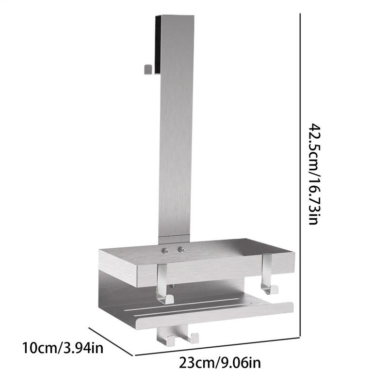 Estante para Puerta de Ducha de Acero Inoxidable con Montaje en Puerta de Vidrio Estante de Ducha de Gran Capacidad Estante de Almacenamiento para el Hogar Sin Taladro para