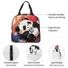Cartoon Panda Playing With Mobile Phone Insulated Lunch Bag for Women Children Portable Food Boxes Thermal Lunch Box Tote