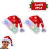 LED Blinkende Weihnachten Leuchtende Mütze, Weiche Plüsch Weihnachtsmannmütze Batteriebetrieben Leuchtende Feiertagsparty-Mütze für Erwachsene & Kinder