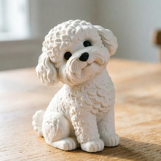 Statua di Cane Stampata in 3D Scultura di Mini Animale Realistica per Arredamento Scrivania Ufficio Casa Scaffale Oggetto da Collezione Regalo per Amanti dei Cani