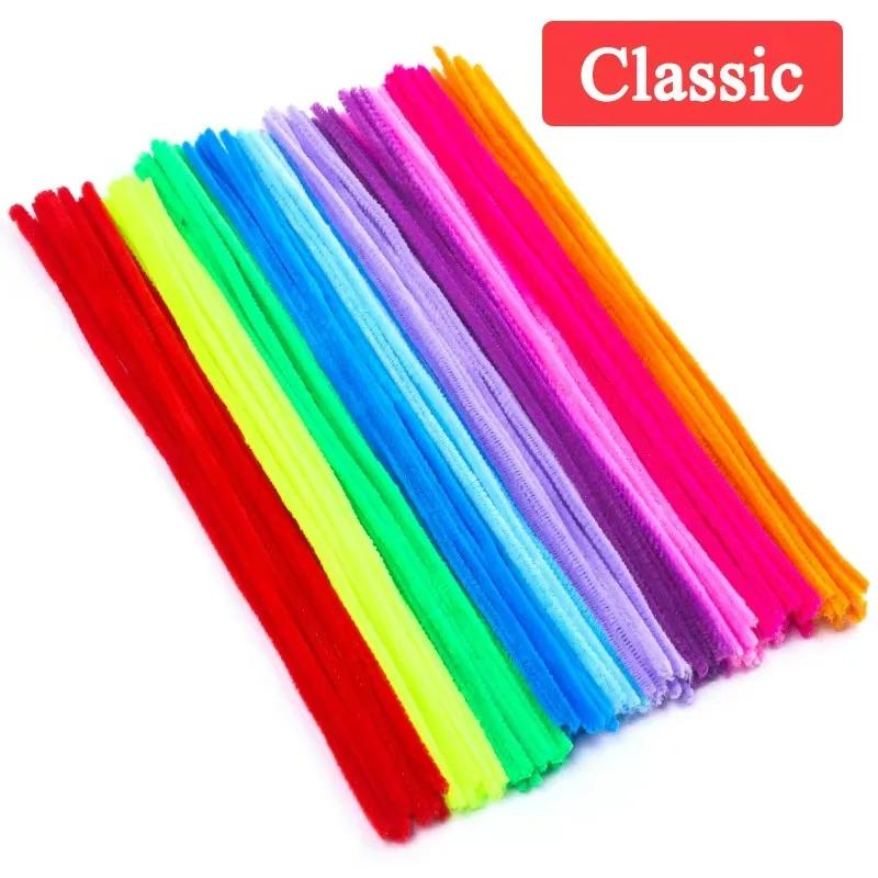 Colorful Chenille Stems Pipe Twist Stick Hair Strip DIY Craft Educational Toys Cleaners Plush Tinsel Xmas Party Gifts