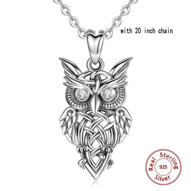925 Sterling Sølv Ugle Anheng Vintage Sølv Serie Halskjede Med Klar CZ Krystall Mote Smykker For Kvinner Menn Cyd445
