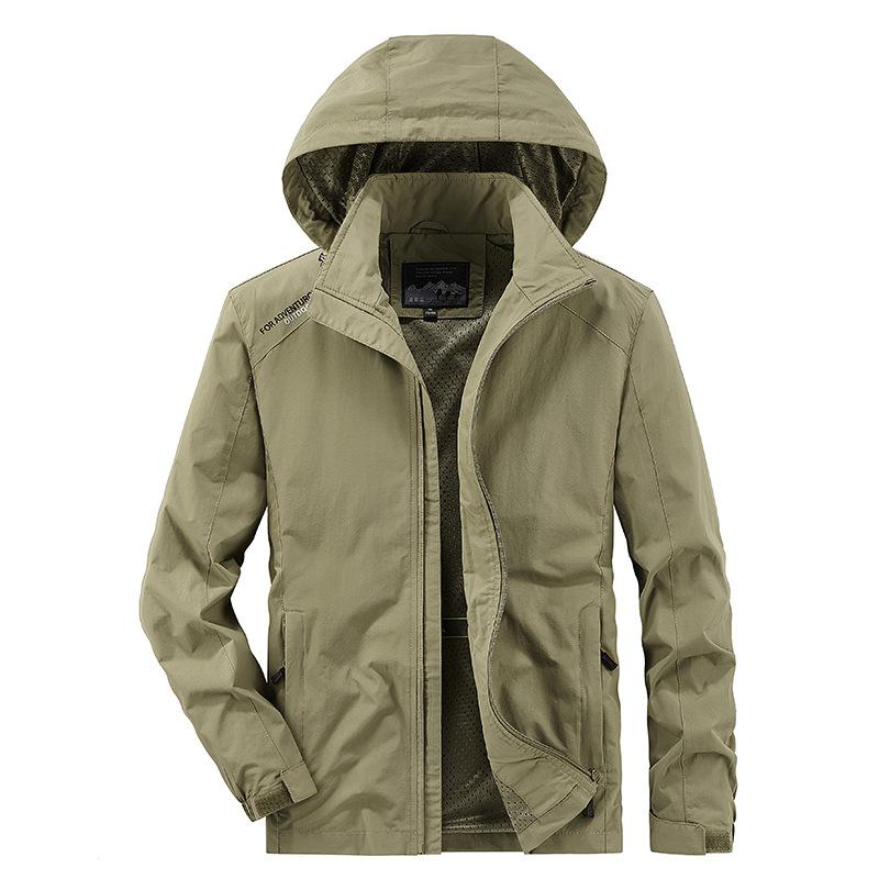 Autumn and Winter New Jacket Side Seam Pocket Hooded Casual Youth Loose Zipper Men's Clothing