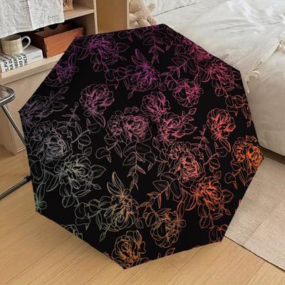 1pc Floral Pattern Pattern Umbrella Design Automatic Opening and Closing Umbrella, High-quality Travel Umbrella, Lightweight and Portable, -1002101