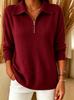 2026 Women's Autumn Winter Casual Half-Zip Loose Lapel Sweater