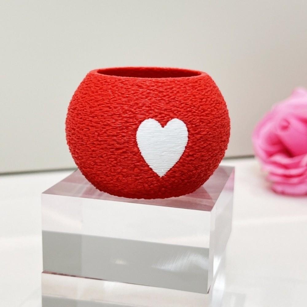 Mini 3D Printed Plant Pot Heart Pattern Eco-Friendly Planter Mini Succulent Pots  Office