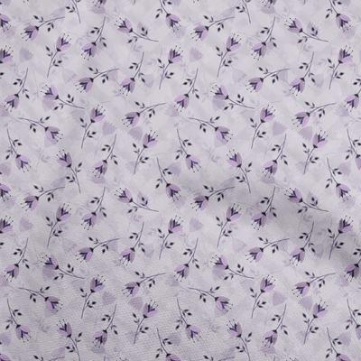 Baumwoll-Flex-Stoff, Lavendel, gepunktet, Blumenmuster, Bastelprojekte, Dekostoff, bedruckt, Meterware, 101,6 cm