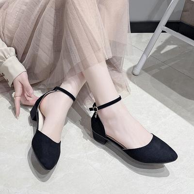 Fashion Summer Women Dress Pointed Toe Sandals Female Metal Buckle Strap Designer Sandles Lady Banquet Suede Lightweight Barefoot Shoes