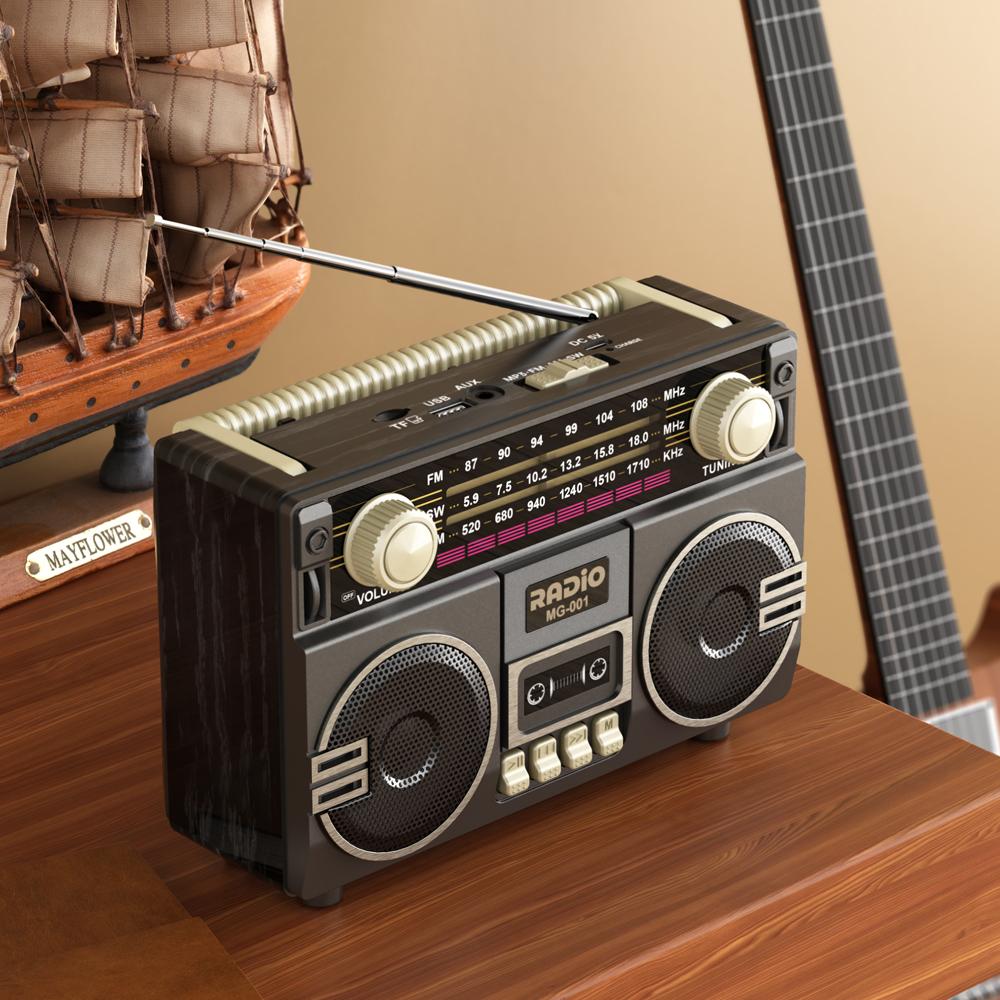 Retro Solární Rádio FM AM SW Přenosný Přijímač Bluetooth 5.3 Reproduktor MP3 Přehrávač Hudby Podpora USB TF Karta Nabíjení Typu C