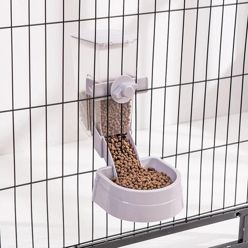 Automatic Pet Feeder Cage Hanging Bowl Water Bottle Food Container Dispenser For Puppy Cats Rabbit Birds Pet Feeding Product Pet