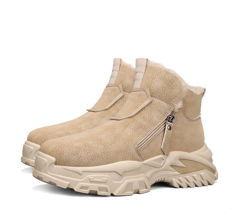 Pánské zimní vysoké nepromokavé sněhule s hřejivou sametovou podšívkou pro outdoor, protiskluzové a pro horolezectví.