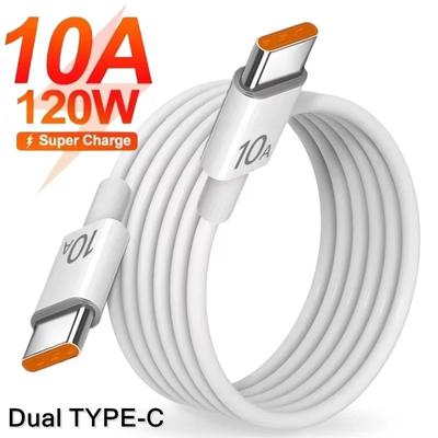 Universele 120W 10A snellader PD Dual USB C naar Type C snellaadkabel Hoge snelheid gegevensoverdrachtskabel voor Samsung Mi