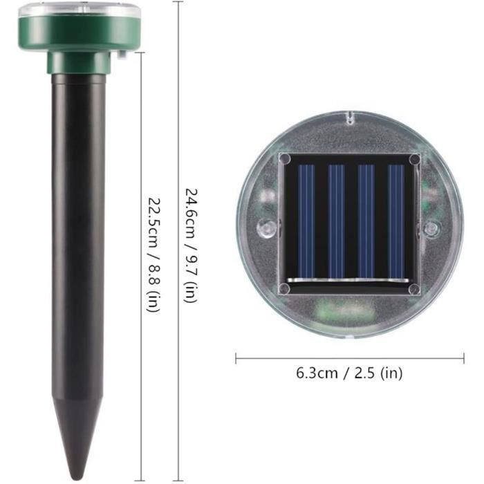 Solar Mole Repellent,Ultrasonic Mole Repellent,Anti Moles,Solar Powered Moles for Snakes,Voles,Gophers(4 Rooms)