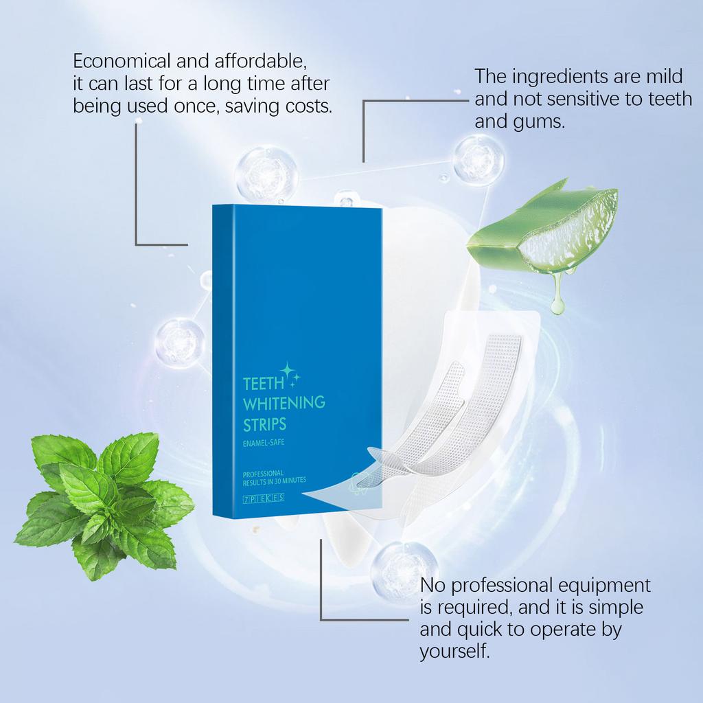 Sensitive Teeth Whitening Strips, 7 Strips, Whitening Safe Whitening Strips, Deep Stain Removal, Teeth Whitening, No Harm To Tooth Enamel