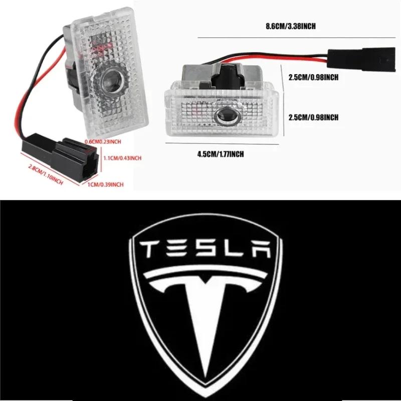 Car Sticker Tesla Tesla 2Pcs Car Door Projector Welcome Lights Accessories For Tesla Model 3 S X Y Cybertruck Roadster SpaceX Ca