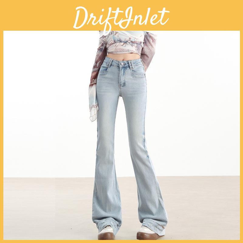 High Jeans Elastic Womens Spring Bellbottom Pants Womens Spring And Autumn Slim Horseshoe Pants Womens Spring