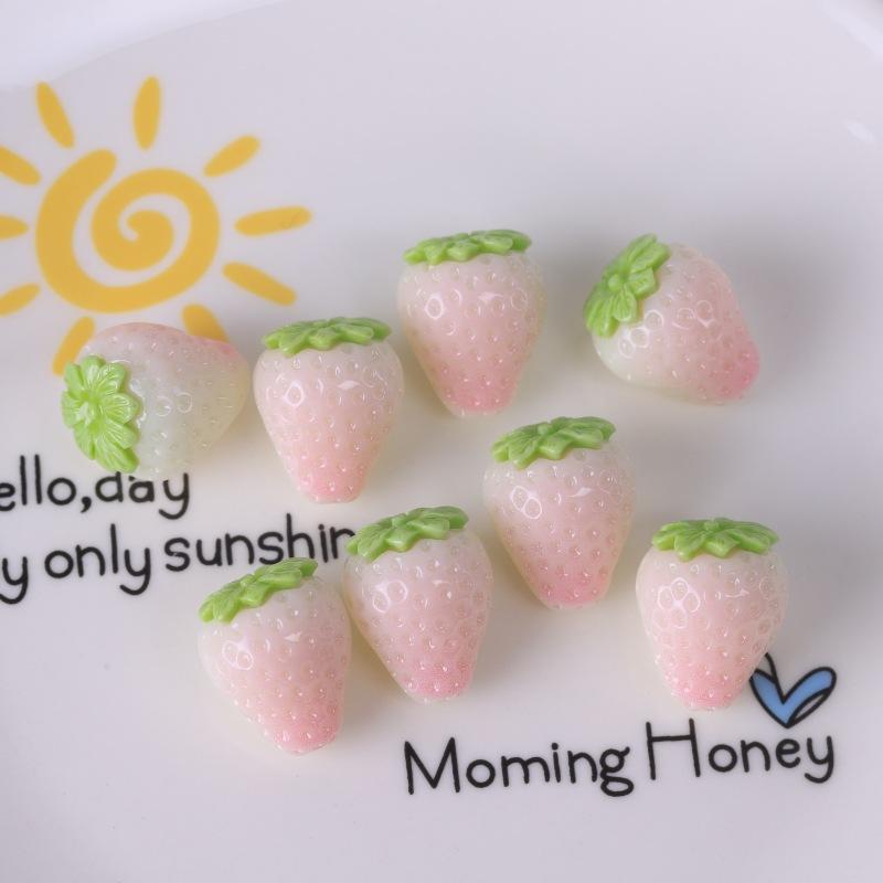 10pcs Strawberry Mini Simulation Cute Resin Model Doll House Miniature Kawaii Desk Home Decor Phone Case DIY Accessories