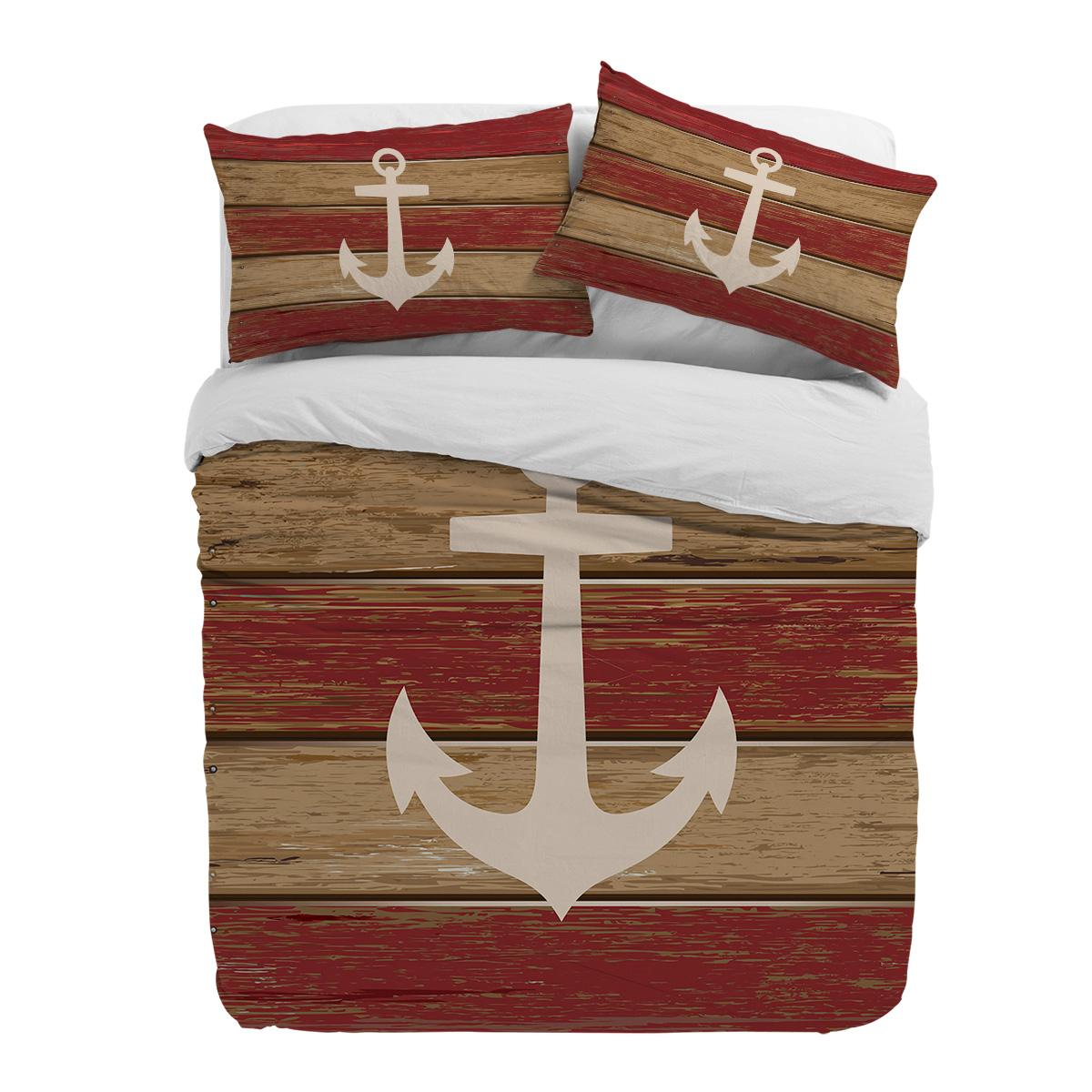 

Винтажная текстура старых деревянных досок Якорь Пододеяльник с наволочкой На заказ 3 предмета Постельное белье Покрывало Двуспальная кровать Домашний текстиль EU single(135x200cm)