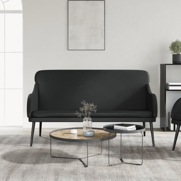351430 vidaXL Banc Noir 110x76x80 cm Similicuir