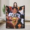 SOS SZA Rapper Knitted Blanket 90s Music Fleece Throw Blanket Bedroom Sofa Decoration Lightweight Bedspread