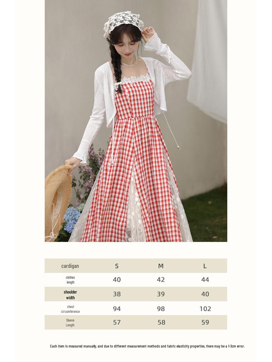 

Deer Towards South Alice s Dream French Summer Lace Plaid Dress L